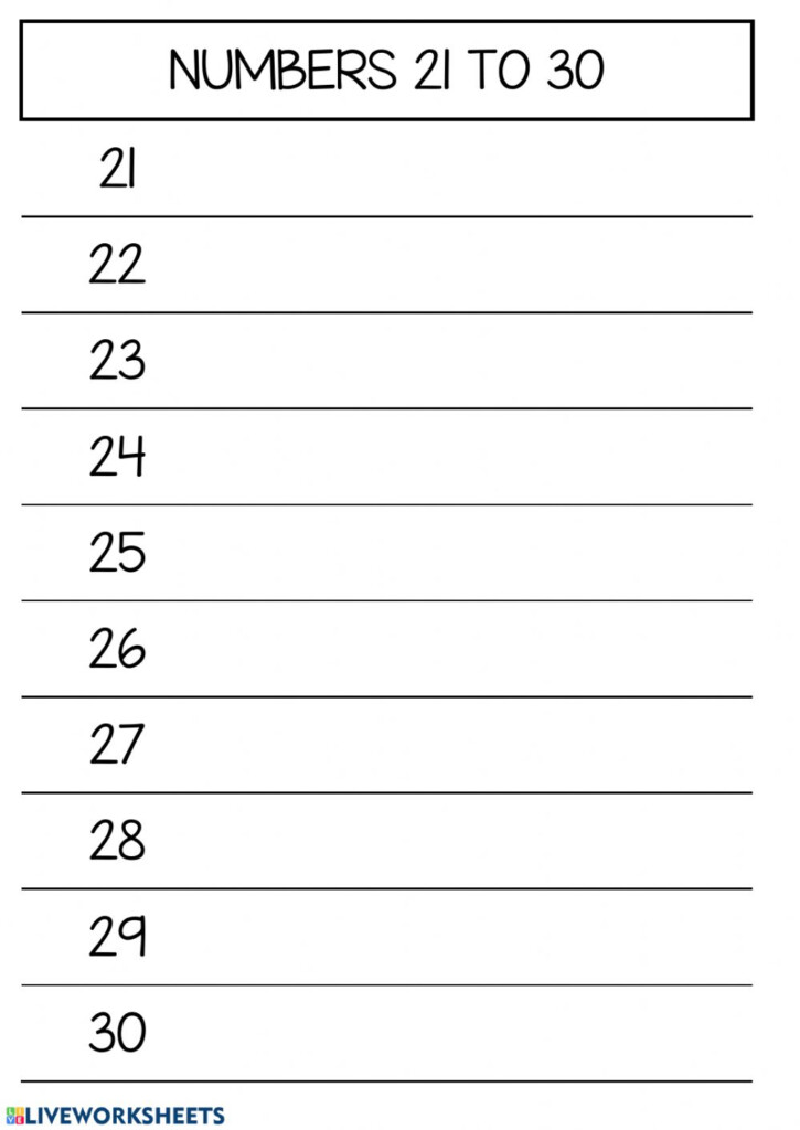 10 Printable Numbers 21 30 Tracing Worksheets Etsy In 2020 Tracing 