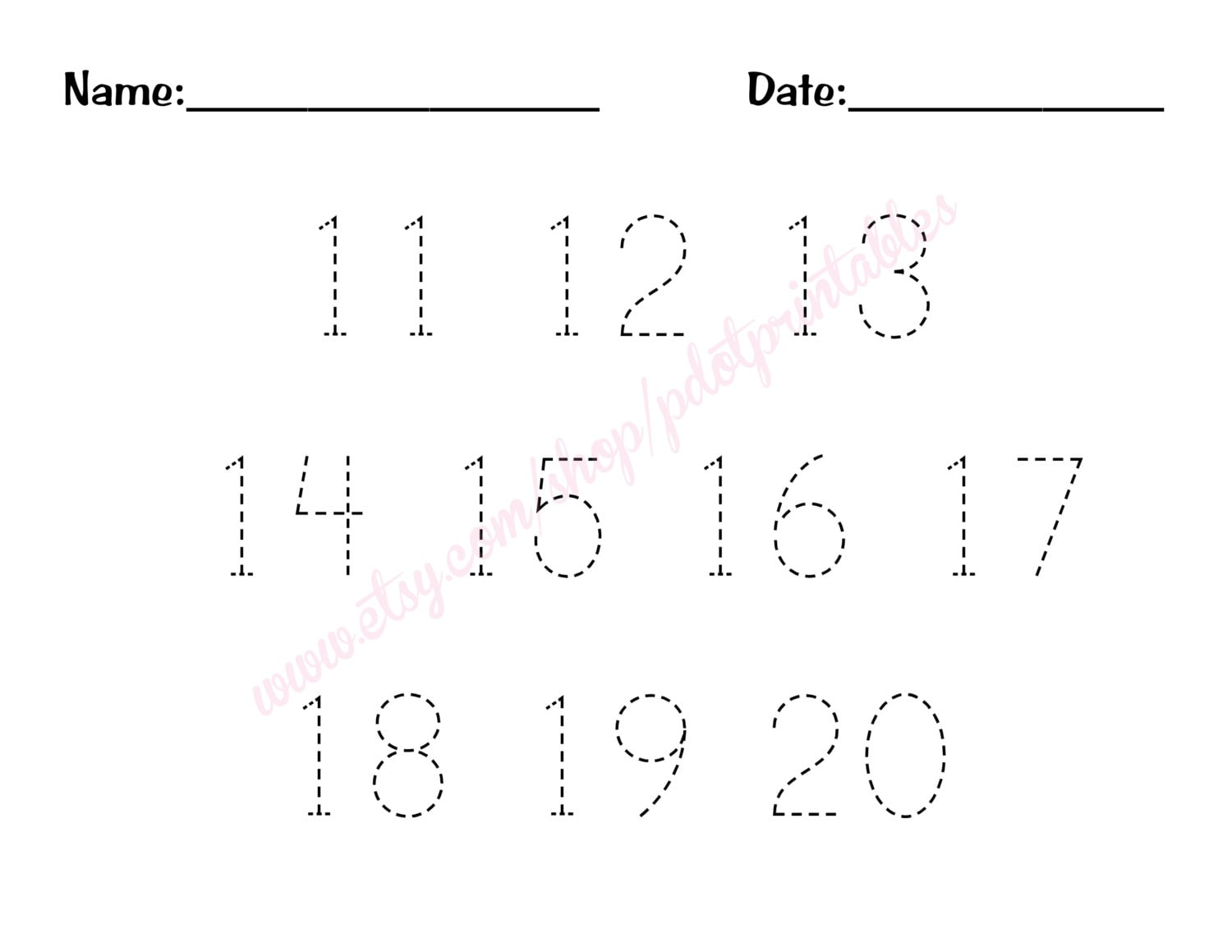 11-20-number-trace-worksheet-pdf-printable-etsy-printable-tracing-numbers