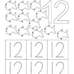Number 12 Count And Trace Coloring Page Twisty Noodle Numbers