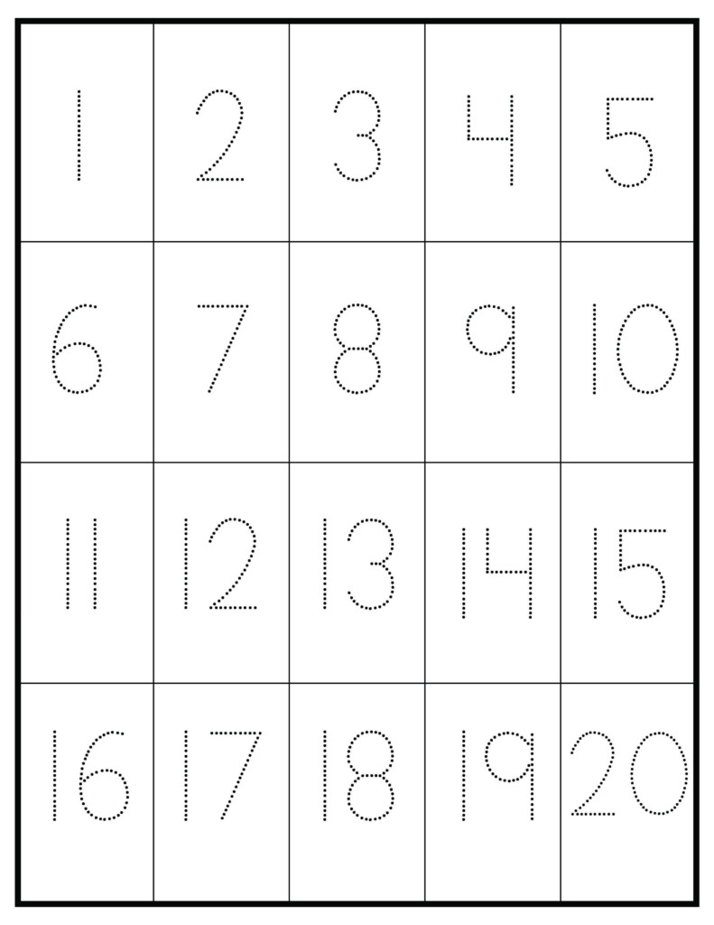 Number Tracing Practice 1 20 Tracing Worksheet Preschool Etsy UK