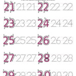Number Tracing Worksheet Trace The Numbers 21 To 30 In 2022 Number