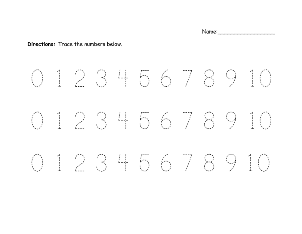 Printable Number Trace Worksheets Activity Shelter