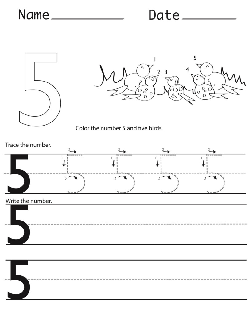Tracing Numbers 1 5 PRINTABLE Kids Worksheets