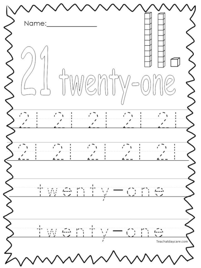10 Printable Numbers 21 30 Tracing Worksheets Etsy