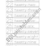 Number Tracing 21 30 Worksheets For Kindergarten First Grade Math