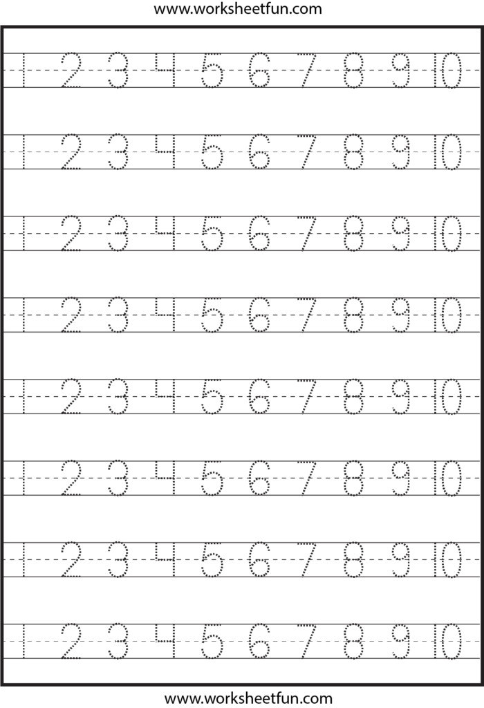 Formidable Tracing Numbers 1 10 Preschool Alphabet Chart Printable