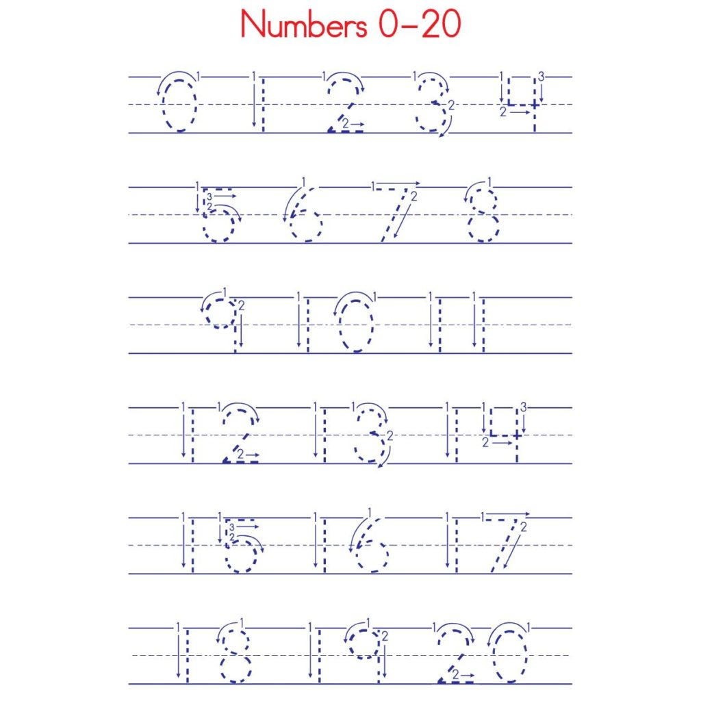Numbers 0 20 Directional Arrows Educational Laminated Chart