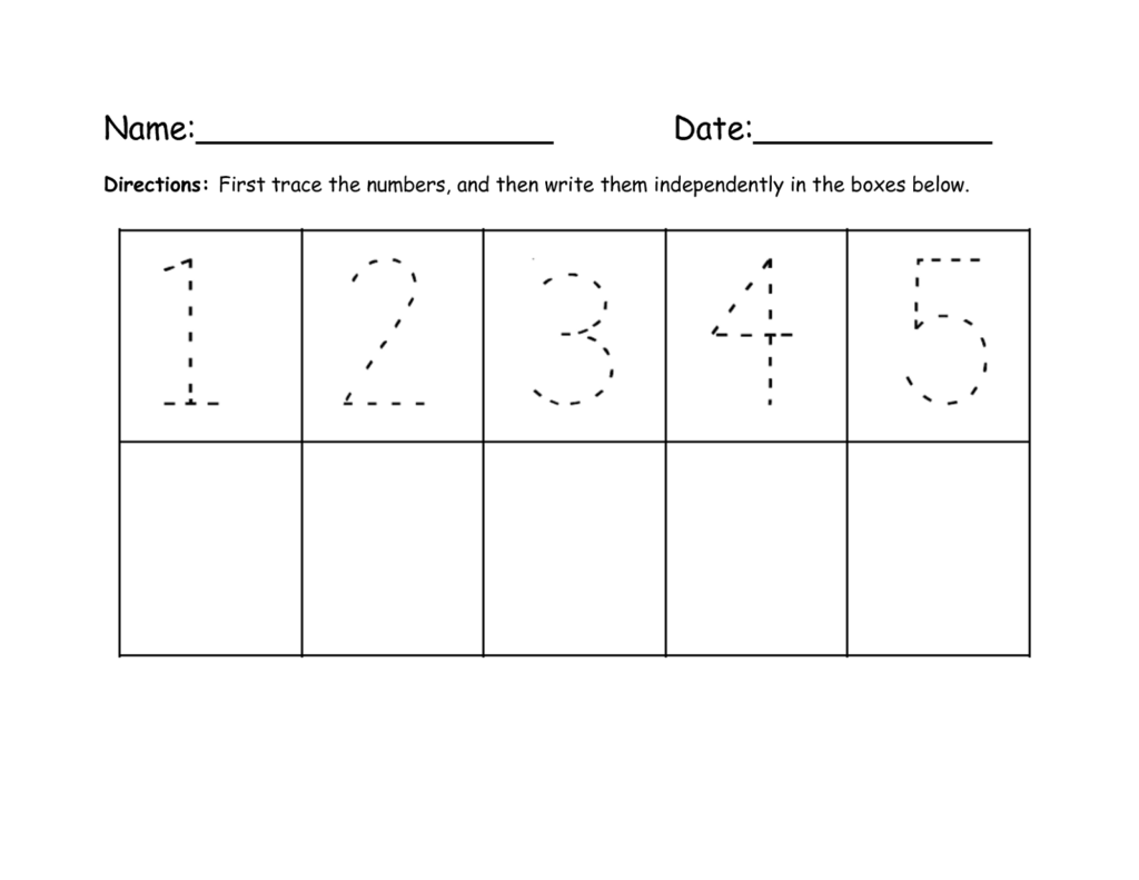 Printable Number Trace Worksheets Activity Shelter Writing Numbers 