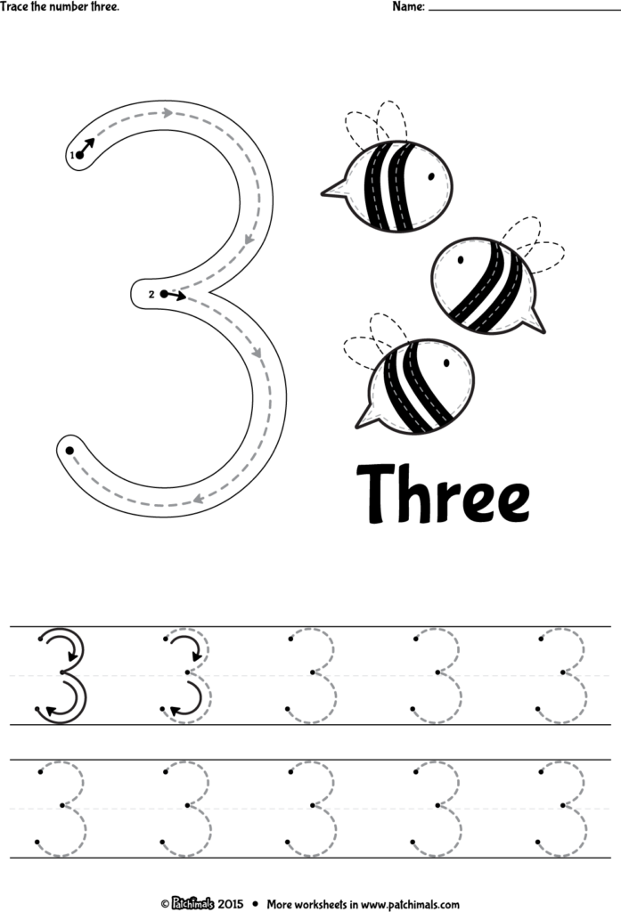 Trace number 3 eng png 1115 1637 Preschool Number Worksheets 