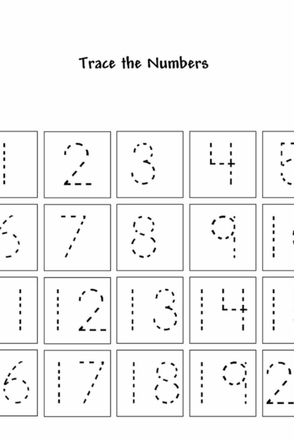 Tracing Font Numbers From 20 Printable Tracing Numbers