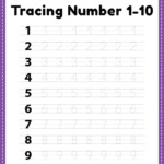 Tracing Number 1 10 Worksheet Free PDF Printable For Kids