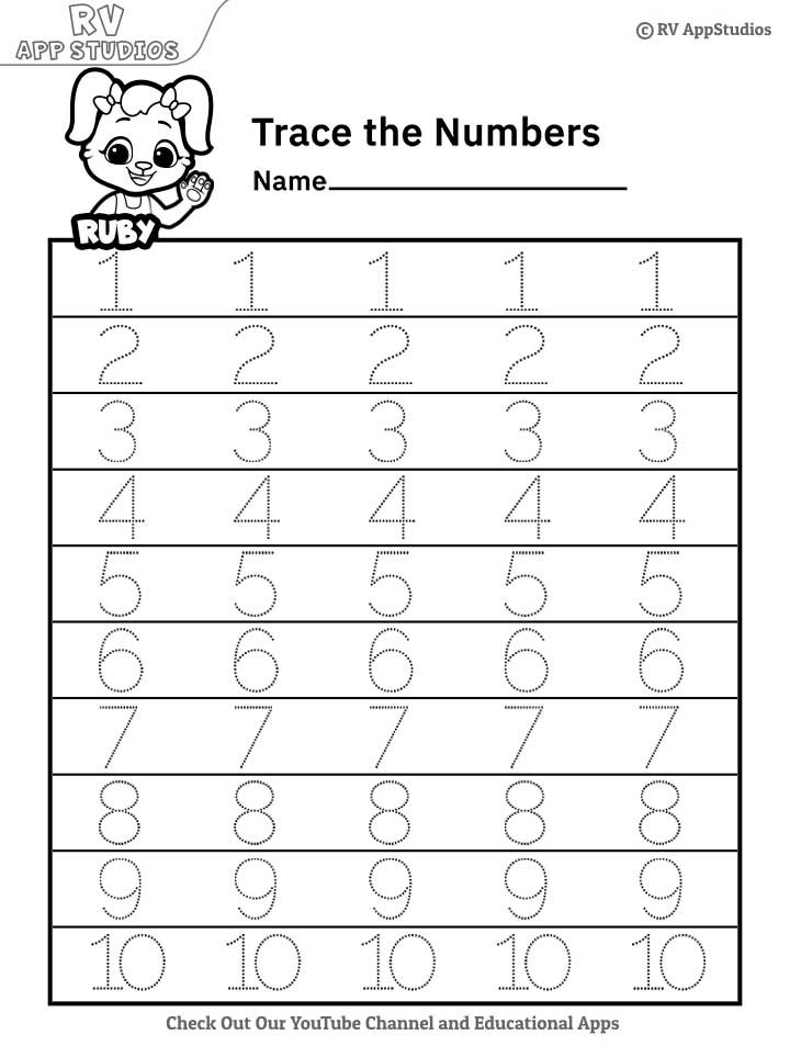 Tracing Numbers 1 10 Free Printable Printable Blog